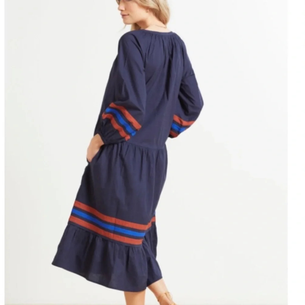 Anthropologie Sundry Varsity Stripe Midi Dress size 2 (Medium) navy color